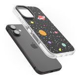 iPhone 16 Pro Max Cute Cartoon Planets Black Impact Phone Case