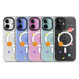 iPhone 16 Pro Max Cute Cartoon Planets (Clear) Black Impact Phone Case