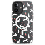 iPhone 16 Pro Max White Bunnies and Carrots Black Impact Phone Case