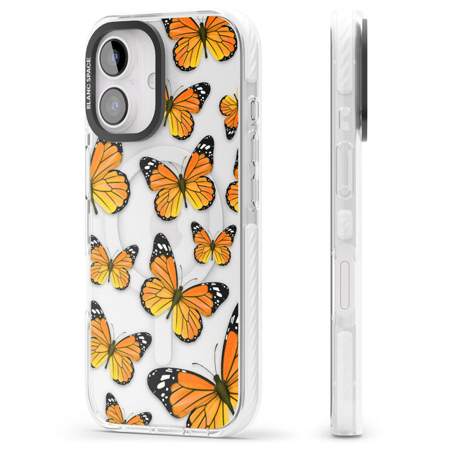 iPhone 16 Pro Max Sun-Yellow Butterflies Black Impact Phone Case