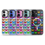 iPhone 16 Pro Max Colourful Butterfly Pattern Black Impact Phone Case