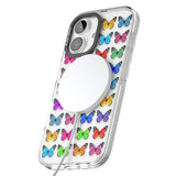 iPhone 16 Pro Max Colourful Butterfly Pattern Black Impact Phone Case