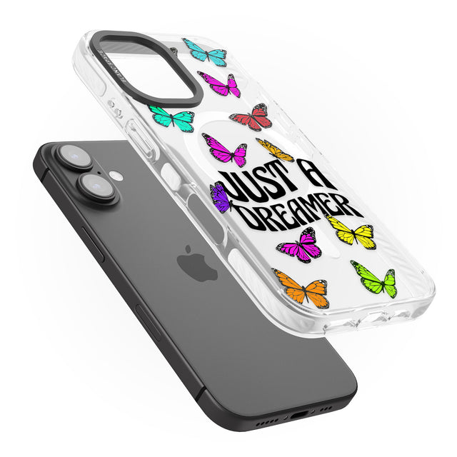 iPhone 16 Pro Max Just a Dreamer Butterfly Black Impact Phone Case