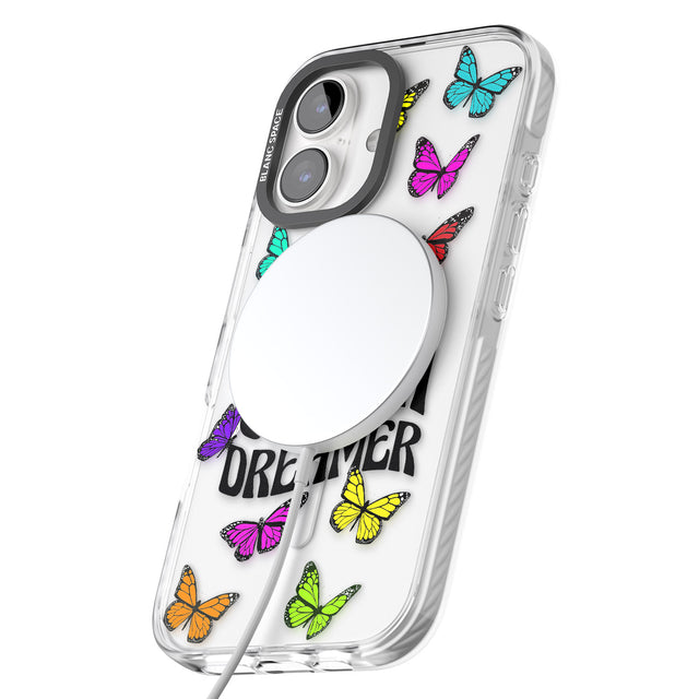 iPhone 16 Pro Max Just a Dreamer Butterfly Black Impact Phone Case