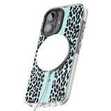 iPhone 16 Pro Max Personalised Blue Leopard Spots Black Impact Phone Case