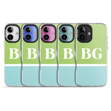 iPhone 16 Pro Max Personalised Colourblock: Green & Turquoise Black Impact Phone Case