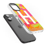 iPhone 16 Pro Max Personalised Bright Neon Camo Solid Monogram Black Impact Phone Case