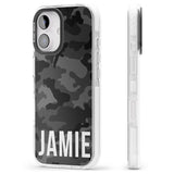 iPhone 16 Pro Max Personalised Horizontal Name Black Camouflage Black Impact Phone Case