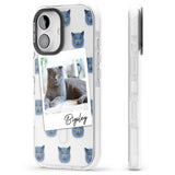 iPhone 16 Pro Max Personalised English Blue Cat Photo Black Impact Phone Case