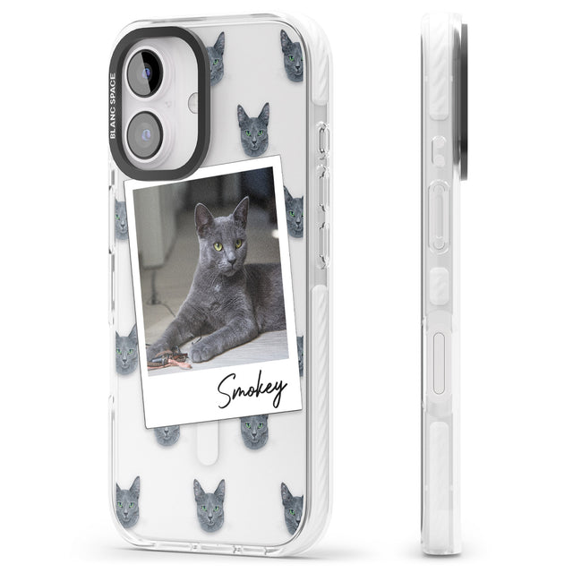 iPhone 16 Pro Max Personalised Korat Cat Photo Black Impact Phone Case