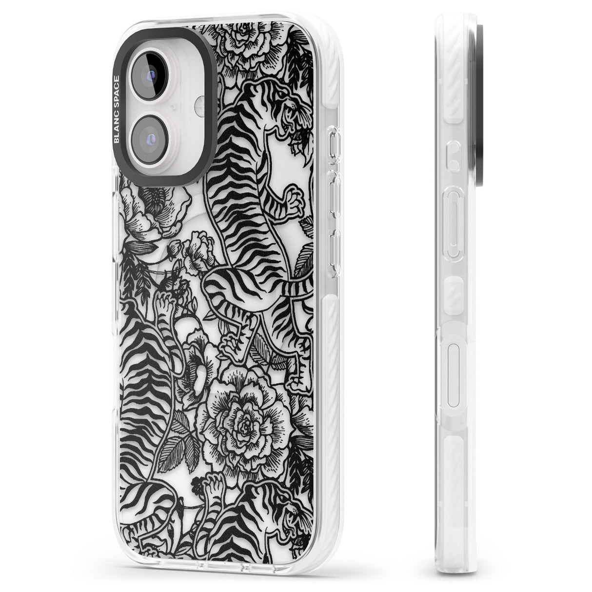 iPhone 16 Pro Max Personalised Chinese Tiger Pattern Black Impact Phone Case