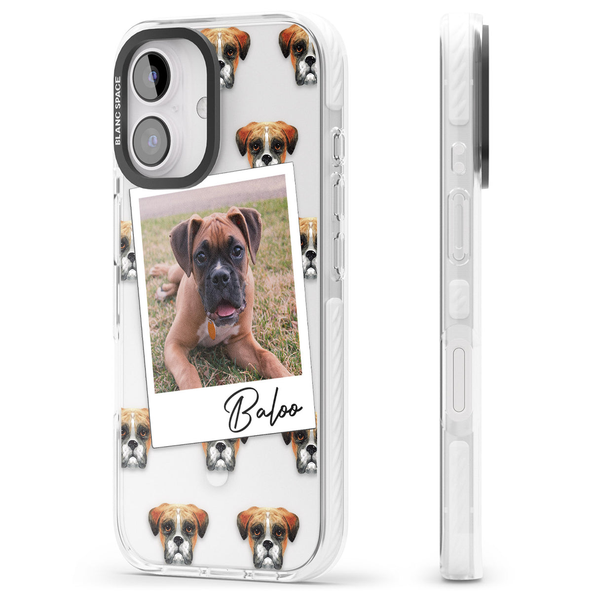 iPhone 16 Pro Max Personalised Boxer - Dog Photo Black Impact Phone Case