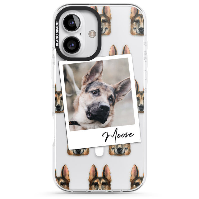 iPhone 16 Pro Max Personalised German Shepherd - Dog Photo Black Impact Phone Case