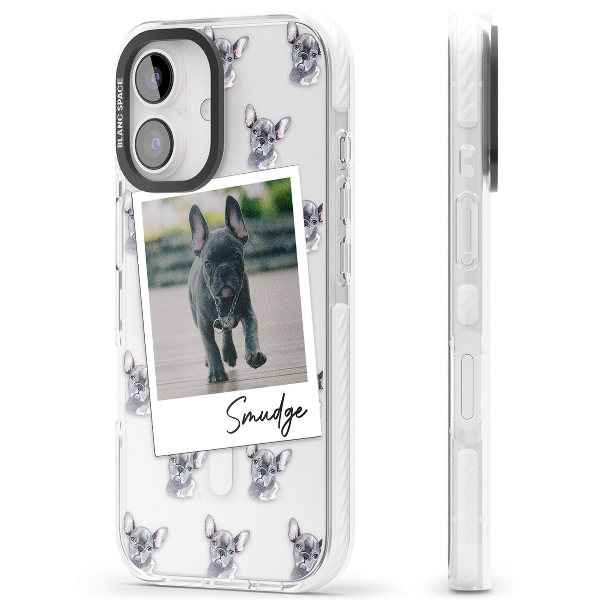 iPhone 16 Pro Max Personalised French Bulldog, Grey - Dog Photo Black Impact Phone Case