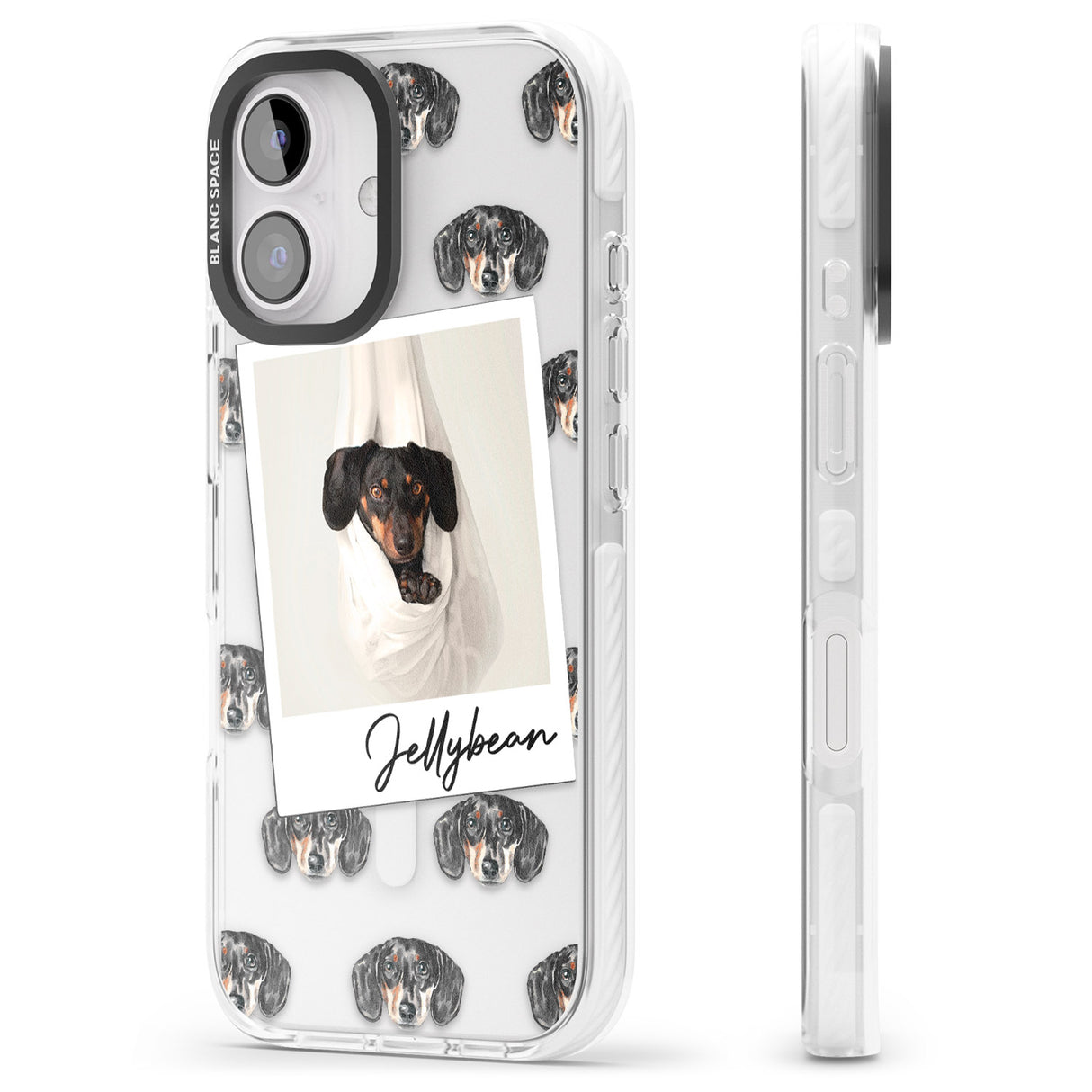 iPhone 16 Pro Max Personalised Dachshund, Black- Dog Photo Black Impact Phone Case