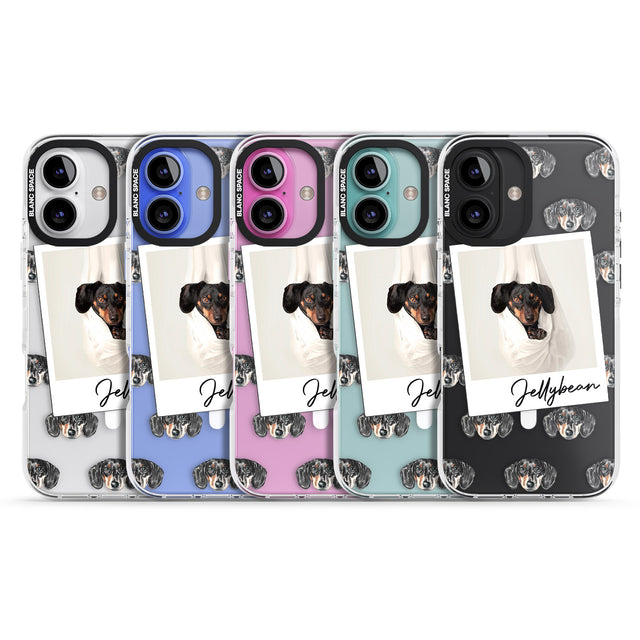 iPhone 16 Pro Max Personalised Dachshund, Black- Dog Photo Black Impact Phone Case