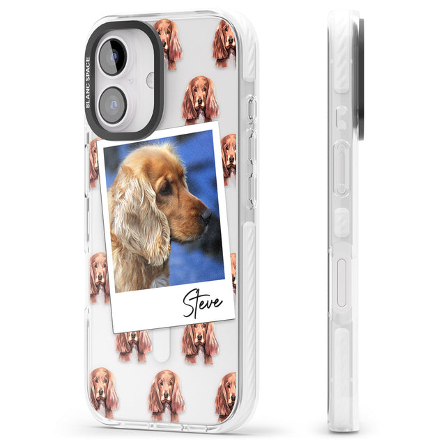 iPhone 16 Pro Max Personalised Cocker Spaniel - Dog Photo Black Impact Phone Case