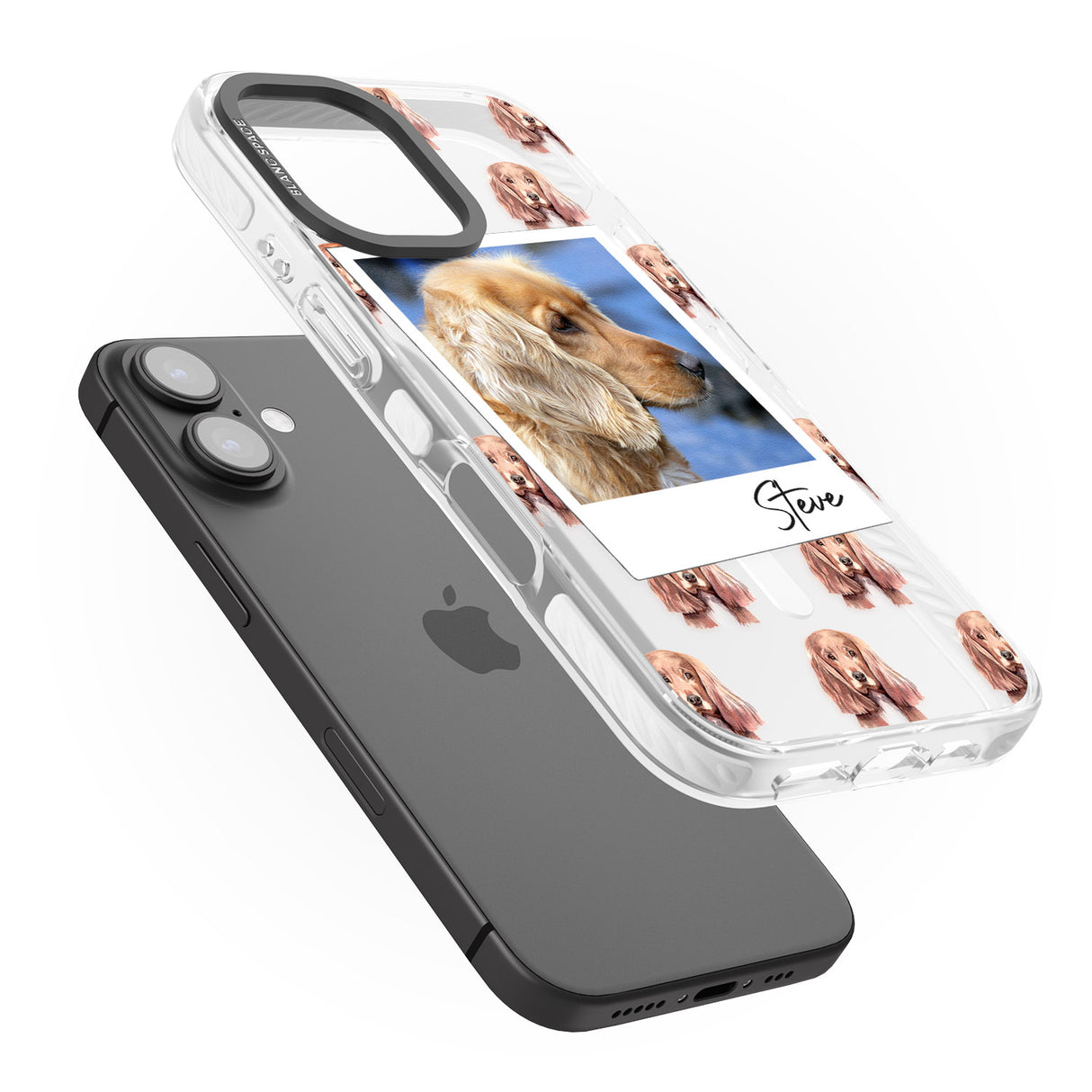 iPhone 16 Pro Max Personalised Cocker Spaniel - Dog Photo Black Impact Phone Case