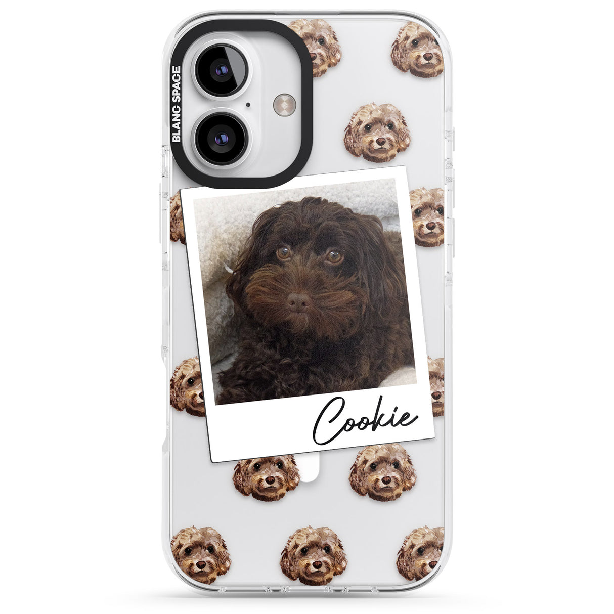 iPhone 16 Pro Max Personalised Cockapoo, Brown - Dog Photo Black Impact Phone Case