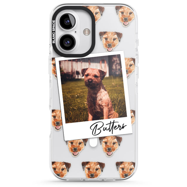 iPhone 16 Pro Max Personalised Border Terrier - Dog Photo Black Impact Phone Case