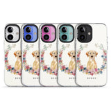 iPhone 16 Pro Max Personalised Yellow Labrador Retriever Dog Portrait Black Impact Phone Case