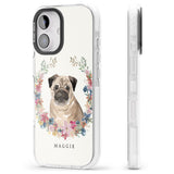 iPhone 16 Pro Max Personalised Pug - Watercolour Dog Portrait Black Impact Phone Case