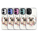 iPhone 16 Pro Max Personalised Pug - Watercolour Dog Portrait Black Impact Phone Case