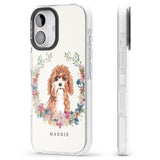 iPhone 16 Pro Max Personalised Cavapoo - Watercolour Dog Portrait Black Impact Phone Case