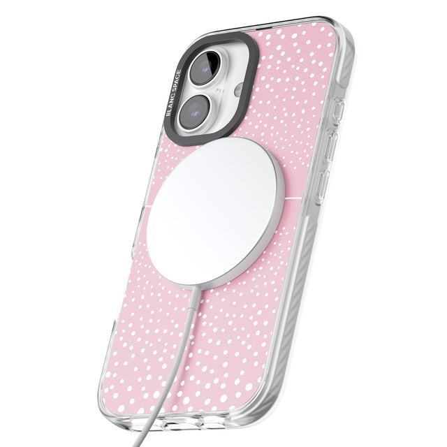 iPhone 16 Pro Max Personalised Pink Dots Black Impact Phone Case