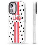 iPhone 16 Pro Max Personalised Polka & Pink Stripe Black Impact Phone Case