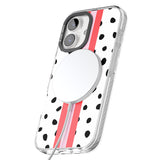 iPhone 16 Pro Max Personalised Polka & Pink Stripe Black Impact Phone Case