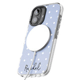 iPhone 16 Pro Max Personalised Simple Light Blue Dots Black Impact Phone Case