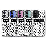 iPhone 16 Pro Max Personalised Black Bar & Dots Black Impact Phone Case