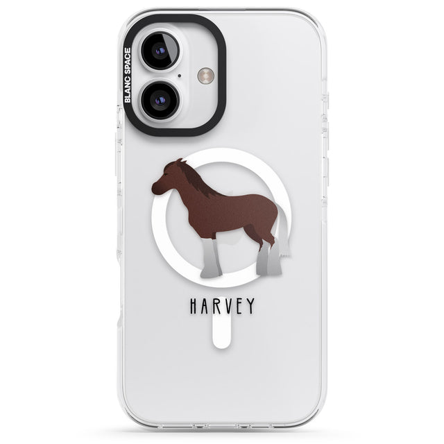 iPhone 16 Pro Max Personalised Brown Horse Black Impact Phone Case