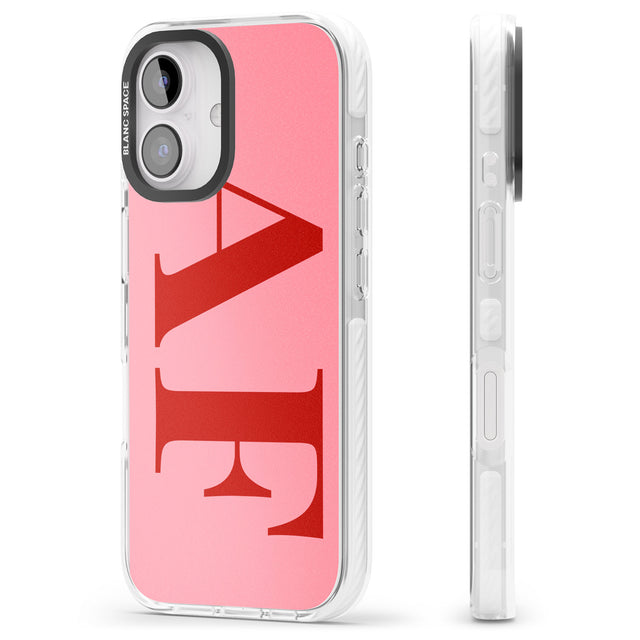 iPhone 16 Pro Max Personalised Red & Pink Letters Black Impact Phone Case