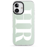 iPhone 16 Pro Max Personalised White & Seafoam Green Personalised Black Impact Phone Case