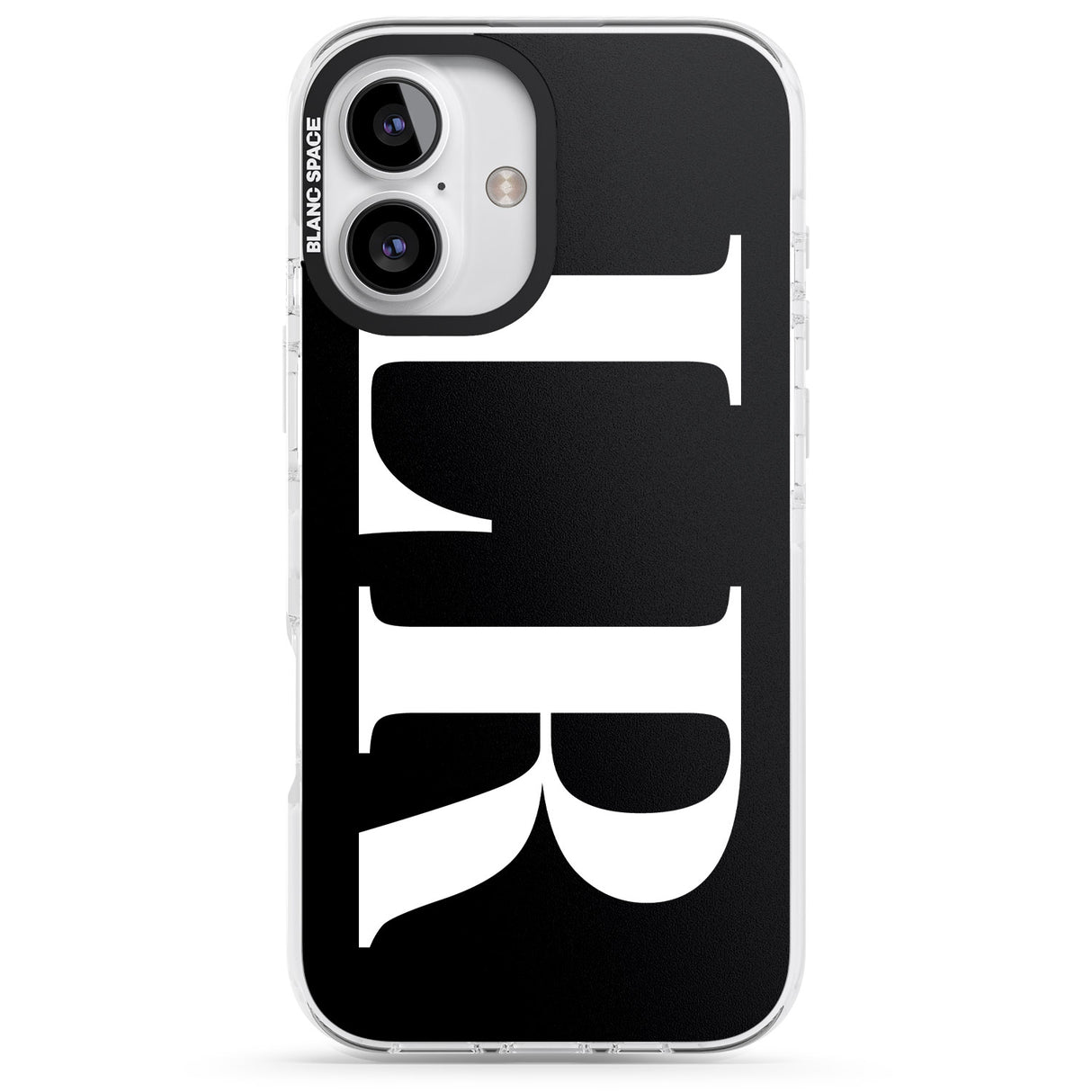 iPhone 16 Pro Max Personalised White & Black Letters Black Impact Phone Case