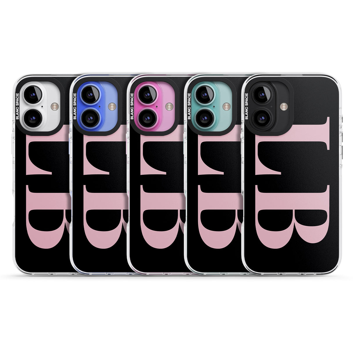 iPhone 16 Pro Max Personalised Pink & Black Letters Black Impact Phone Case