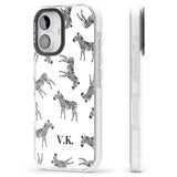 iPhone 16 Pro Max Personalised Zebra Pattern Black Impact Phone Case