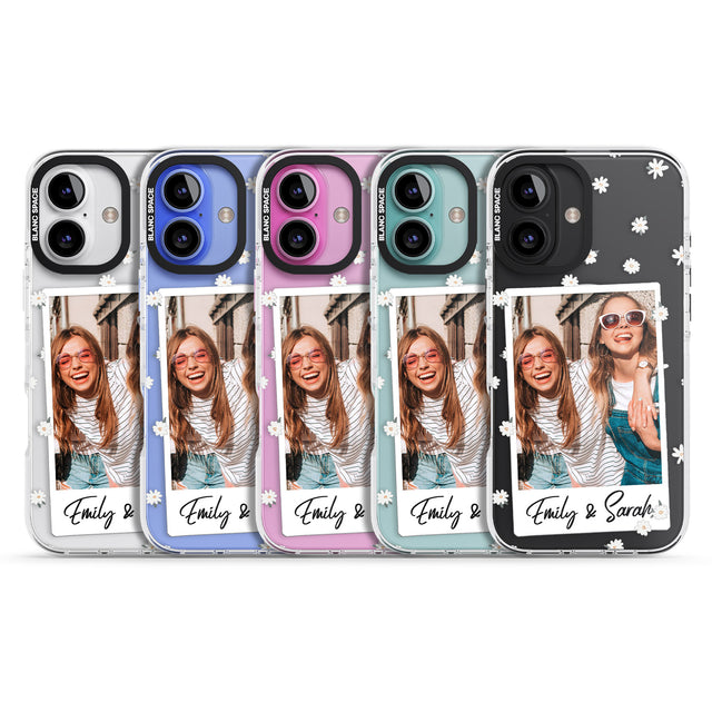 iPhone 16 Pro Max Personalised Daisy Instant Photo Black Impact Phone Case