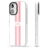 iPhone 16 Pro Max Personalised Minimal Pink Stripes Black Impact Phone Case