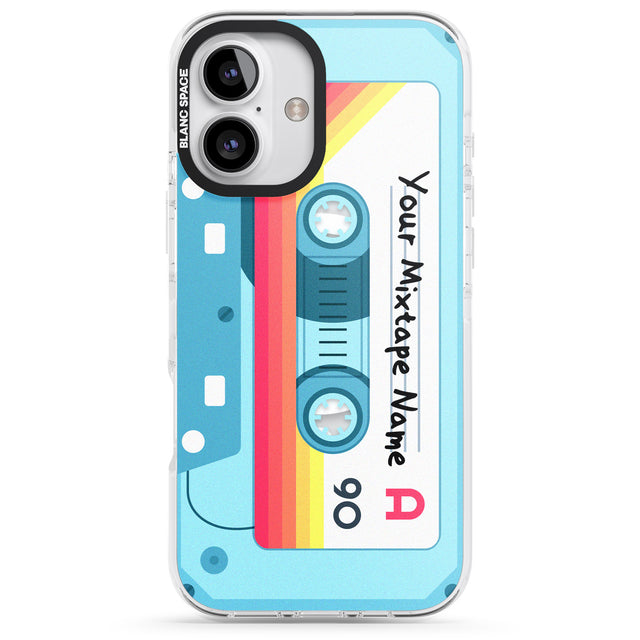 iPhone 16 Pro Max Personalised Sporty Cassette Black Impact Phone Case