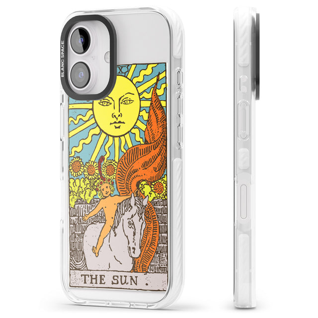 iPhone 16 Pro Max Personalised The Sun Tarot Card - Colour Black Impact Phone Case