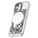 iPhone 16 Pro Max Personalised The World Tarot Card - Transparent Black Impact Phone Case