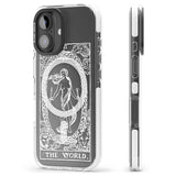 iPhone 16 Pro Max Personalised The World Tarot Card - White Transparent Black Impact Phone Case