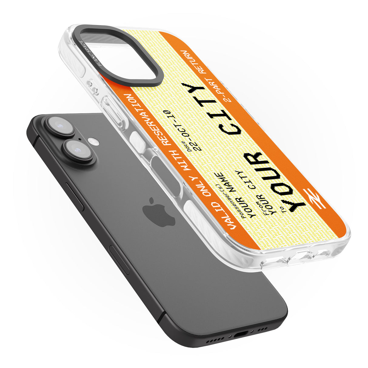 iPhone 16 Pro Max Personalised Create Your Own Train Ticket Black Impact Phone Case