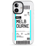 iPhone 16 Pro Max Personalised Melbourne Boarding Pass Black Impact Phone Case