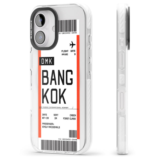 iPhone 16 Pro Max Personalised Bangkok Boarding Pass Black Impact Phone Case