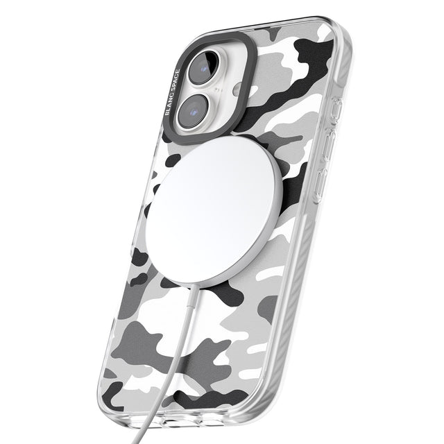 iPhone 16 Pro Max Grey Camo Black Impact Phone Case