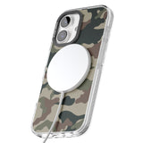 iPhone 16 Pro Max Green and Brown Camo Black Impact Phone Case